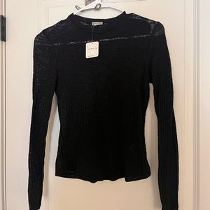 Free people black mesh top